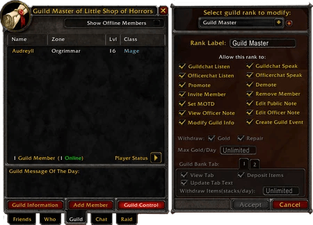 Guild management in WoW