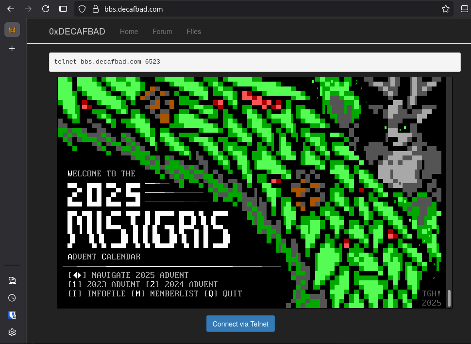 ADVENT calendar menu screen