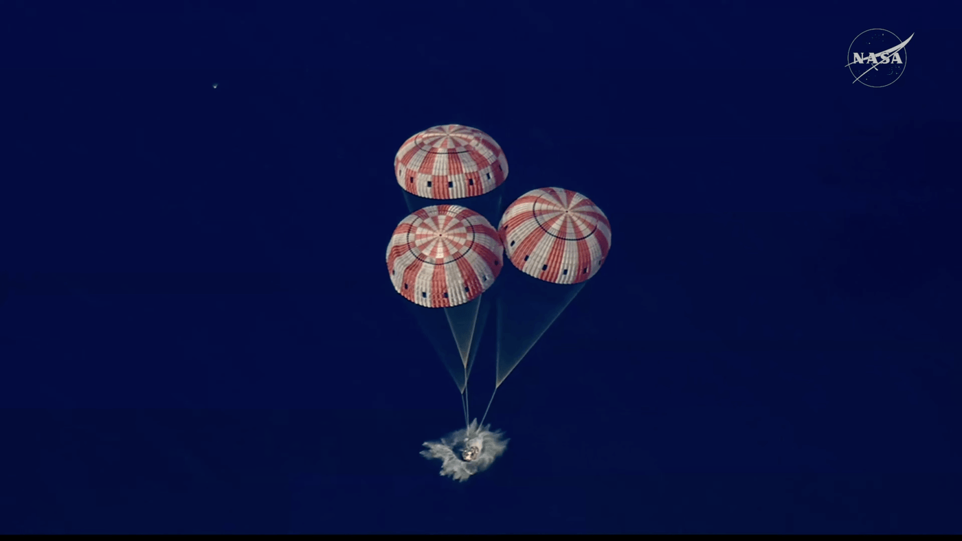 A much better splashdown screenshot